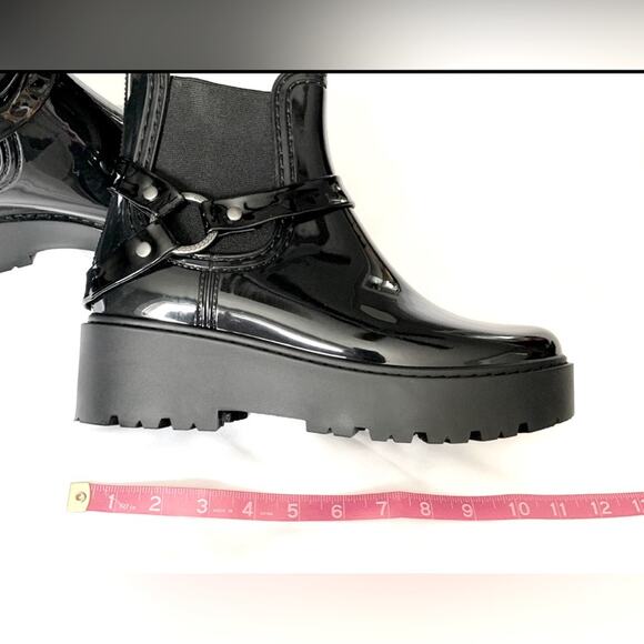 ZODIAC Women’s Rain Boots, Chunky Sole, Gorpcore, Whimsigoth, Pull-On, Size 8 - Picture 5 of 12